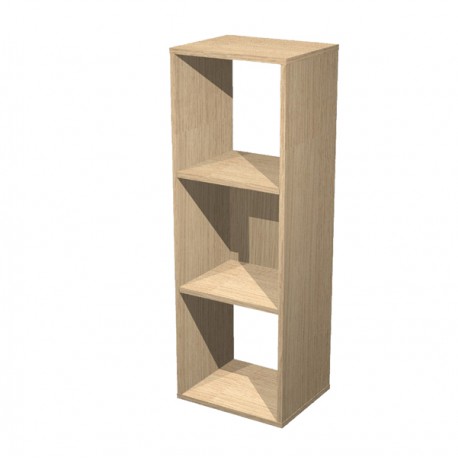 Libreria casellario Rainbow - 3 caselle - 35,9x29,2x103,9 cm - rovere