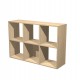 Libreria casellario Rainbow - 6 caselle - 104,1x29,2x69,8 cm - rovere