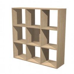 Libreria casellario Rainbow - 9 caselle - 104,1x29,2x103,9 cm - rovere