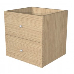Cassettiera per casellario Rainbow - 2 cassetti - 32,5x28,8x32,5 cm - rovere