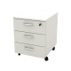 Cassettiera Rainbow - 3 cassetti - con ruote - 41 x 50 x 52,2 cm - bianco