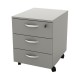 Cassettiera Rainbow - 3 cassetti - con ruote - 41 x 50 x 52,2 cm - grigio