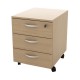 Cassettiera Rainbow - 3 cassetti - con ruote - 41 x 50 x 52,2 cm - rovere