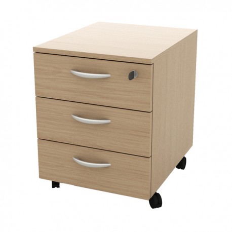 Cassettiera Rainbow - 3 cassetti - con ruote - 41 x 50 x 52,2 cm - rovere
