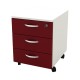 Cassettiera Rainbow - 3 cassetti - con ruote - 41 x 50 x 52,2 cm - bianco/prugna