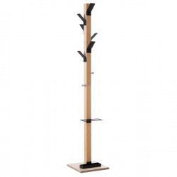 Appendiabiti Easycloth - con portaombrelli - 6 posti - 35 x 35 x 180 cm - legno/nero - Paperflow