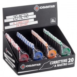Correttore a nastro 20 Metri - 5 mm x 20 m - involucro colori assortiti - Osama
