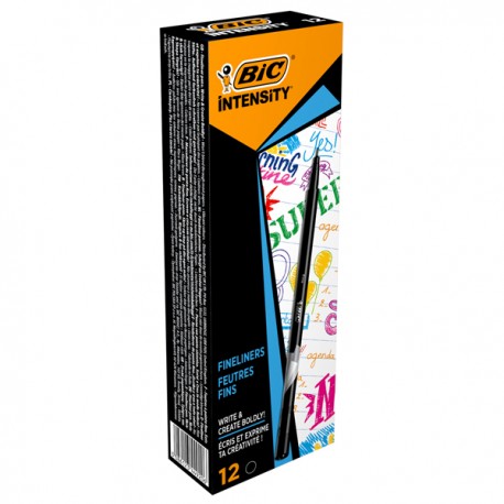 Fineliner Intensity - punta 0,8mm - nero - Bic - conf. 12 pezzi
