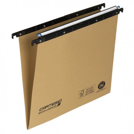 Cartella sospesa Cartesio Eco-logica - cassetto - 33 cm - fondo V - 31,3 x 25 cm - avana - Bertesi
