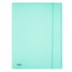 Cartella 3 lembi con elastico Pastel - 24 x 33cm - dorso 1 cm - PP - celeste - Favorit