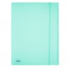 Cartella 3 lembi con elastico Pastel - 24 x 33cm - dorso 1 cm - PP - celeste - Favorit