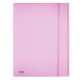 Cartella 3 lembi con elastico Pastel - 24 x 33cm - dorso 1 cm - PP - glicine - Favorit