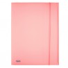 Cartella 3 lembi con elastico Pastel - 24 x 33cm - dorso 1 cm - PP - cipria - Favorit