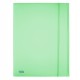 Cartella 3 lembi con elastico Pastel - 24 x 33cm - dorso 1 cm - PP - smeraldo - Favorit