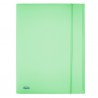 Cartella 3 lembi con elastico Pastel - 24 x 33cm - dorso 1 cm - PP - smeraldo - Favorit