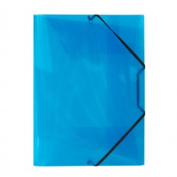 Cartella 3 lembi con elastico angolare Lumina - 22 x 30cm - dorso variabile - PP - blu - Favorit