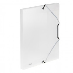 Cartella 3 lembi con elastico angolare Lumina - 24 x 32cm - dorso 2,5 cm - PP - trasparente - Favorit