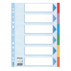 Intercalare cartoncino - 6 tasti colorati - A4 - Esselte