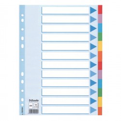 Intercalare cartoncino -12 tasti colorati - A4 - Esselte