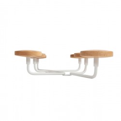 Appendiabiti da muro - 6 posti - 12 x 28 x 7 cm - metallo/legno - bianco - Alba