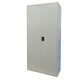 Armadio alto in metallo ad ante battenti - 4 ripiani regolabili - 100x45x200 cm - grigio - Bertesi