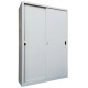 Armadio alto in metallo ad ante scorrevoli - 1 vano e 4 ripiani regolabili - 120x45x200 cm - grigio - Bertesi