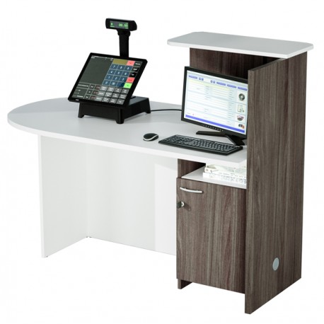 Reception concept - sinistra - 143 x 83 x 117 cm - bianco/frassino toscano