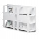 Libreria bassa Concept - 3 ripiani - 100x38,6x124 cm - bianco