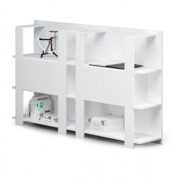Libreria bassa Concept - 3 ripiani - 100x38,6x124 cm - bianco