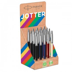 Penna sfera Jotter Original Plastic - tratto M - colori fusto assortiti - Parker - expo 20 pezzi