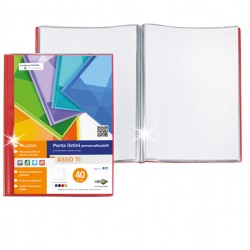 Portalistini Asso TI - personalizzabile - PP liscio - 22 x 30 cm - 30 buste - colori assortiti - Sei Rota
