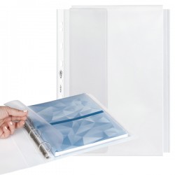 Buste forate ATLA GS P - 21 x 29,7 cm - PP - c/soffietto e patella - trasparente buccia - Sei Rota - conf. 10 pezzi