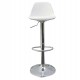Sgabello Bobba - PPL acciaio cromato - 39 x 42 x 83 / 104 cm - bianco - Paperflow