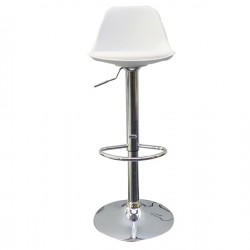 Sgabello Bobba - PPL acciaio cromato - 39 x 42 x 83 / 104 cm - bianco - Paperflow