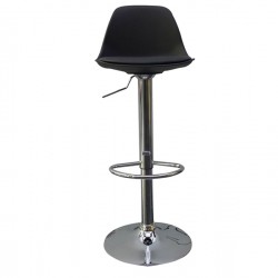 Sgabello Bobba - PPLacciaio cromato - 39x42x83/104cm - nero - Paperflow