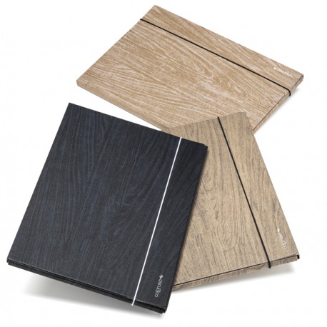 Cartella 3 lembi Wood - 25x35x1 cm - colori assoriti - Colorosa