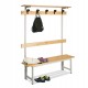 Panca spogliatoio - con alzata - 5 posti - 150 x 40 x 185 cm - legno - Fasma