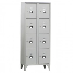 Armadio casellario in metallo - 8 vani - 70 x 50 x 180 cm - grigio - Fasma