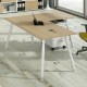 Allungo DX/SX per scrivanie Skinny Metal - 60 x 80 x H 74,4 cm - bianco / rovere
