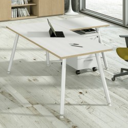 Allungo DX/SX per scrivanie Skinny Metal - 60 x 80 x H 74,4 cm - bianco