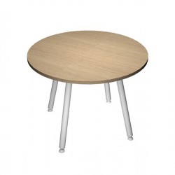 Tavolo riunione tondo Skinny Metal - diametro 100 cm - rovere