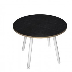 Tavolo riunione tondo Skinny Metal - diametro 100 cm - nero venato