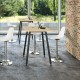 Tavolo alto Skinny Metal - 80 x 80 x 105 cm - nero/rovere