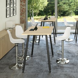 Tavolo alto Skinny Metal - 180 x 80 x 105 cm - nero/rovere