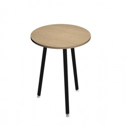 Tavolo alto tondo Skinny Metal - diametro 80 cm - H 105 cm - nero/rovere