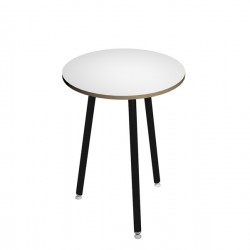 Tavolo alto tondo Skinny Metal - diametro 80 cm - H 105 cm - nero/bianco