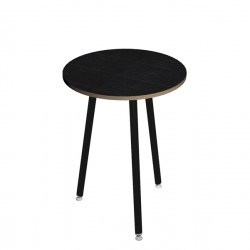 Tavolo alto tondo Skinny Metal - diametro 80 - H 105 cm - nero/nero venato