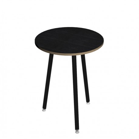 Tavolo alto tondo Skinny Metal - diametro 80 - H 105 cm - nero/nero venato