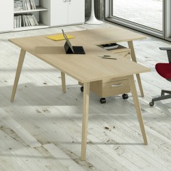 Allungo DX/SX per scrivanie Woody - 60 x 80 x H 74,4 cm - rovere / rovere