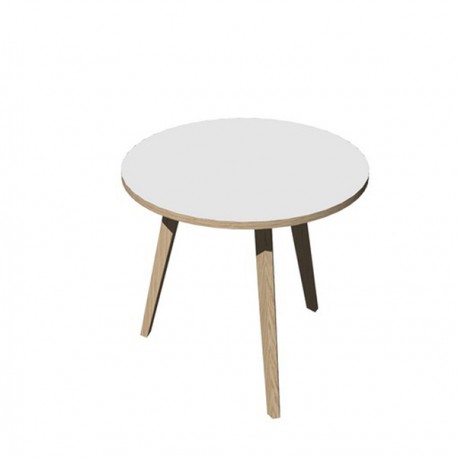 Tavolo riunione tondo Woody - diametro 80 cm - rovere / bianco